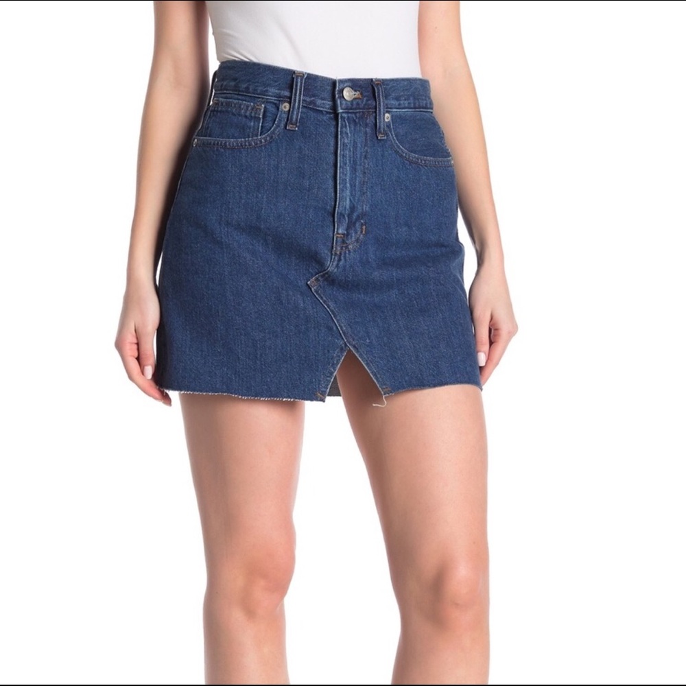 Madewell | Rigid Denim A-Line Mini Skirt